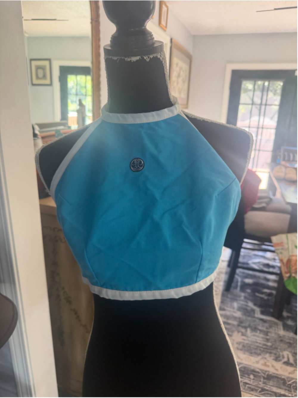 Women's Hawaiian Island Creations Crop Top Size L Blue White